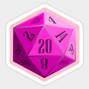 Pink D20 Sticker